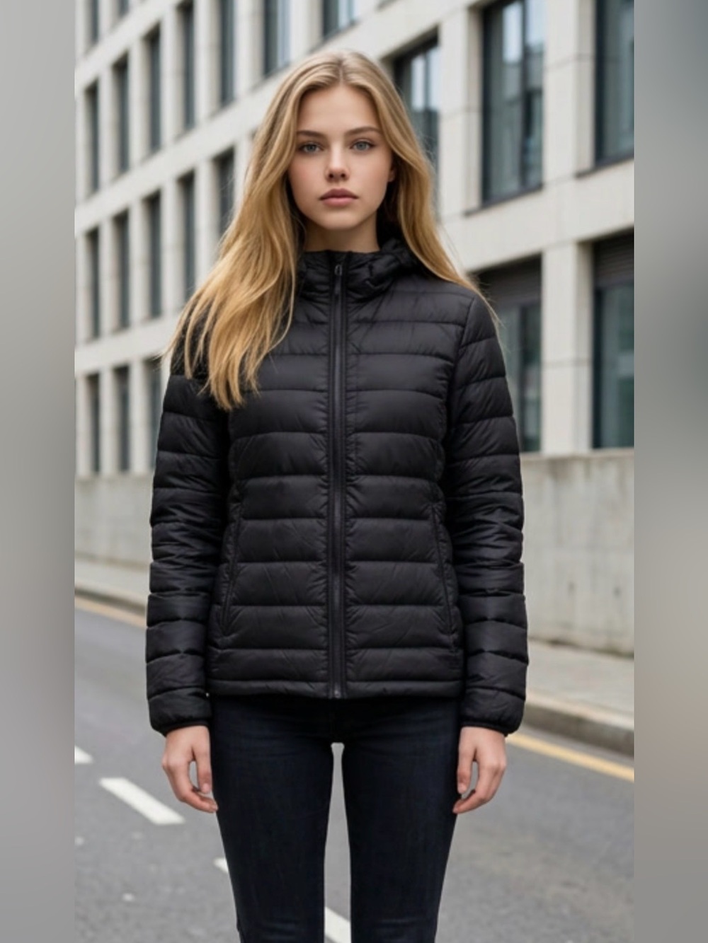 TNA BOTANIE Black Lightweight Packable Puffer Jacket - Women